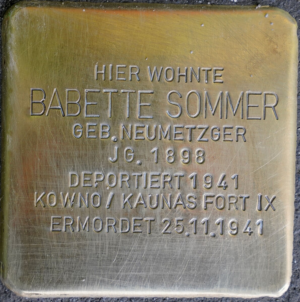 Stolpersteine – Babetter Sommer