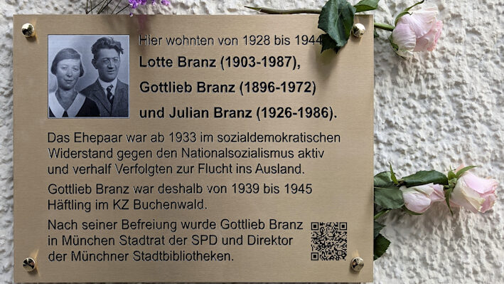 Gedenktafel Familie Branz, Bild: Herbert Dandl